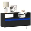 Image de vidaXL Meuble TV mural avec lumières LED noir 100x31x45 cm852335