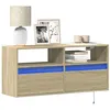 Image de vidaXL Meuble TV mural avec lumières LED chêne sonoma 100x31x45 cm852336