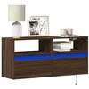 Image de vidaXL Meuble TV mural avec lumières LED chêne marron 100x31x45 cm852340