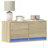 Image de Vidaxl Meuble Tv Mural Avec LumiÃ¨res Led ChÃªne Sonoma 80x31x35 Cm