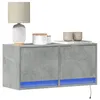 Image de vidaXL Meuble TV mural avec lumières LED gris béton 80x31x35 cm852358