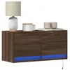 Image de vidaXL Meuble TV mural avec lumières LED chêne marron 80x31x35 cm852361