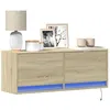 Image de Vidaxl Meuble Tv Mural Avec LumiÃ¨res Led ChÃªne Sonoma 100x31x35 Cm