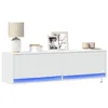 Image de vidaXL Meuble TV mural avec lumières LED blanc 140x31x38 cm852369