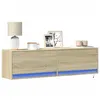 Image de vidaXL Meuble TV mural avec lumières LED chêne sonoma 140x31x38 cm852371