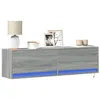 Image de vidaXL Meuble TV mural avec lumières LED sonoma gris 140x31x38 cm852374