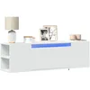 Image de vidaXL Vidaxl Meuble Tv Mural Avec Lumières Led Blanc 135x31x39,5 Cm