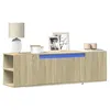 Image de vidaXL Meuble TV mural avec lumières LED chêne sonoma 135x31x39,5 cm852385