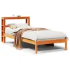 Image de vidaXL Cadre de lit avec tête de lit cire marron 75x190 cm bois de pin