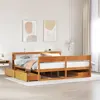 Image de vidaXL Cadre de lit sans matelas cire marron 180x200cm bois pin massif