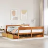 Image de vidaXL Cadre de lit sans matelas cire marron 180x200cm bois pin massif