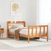Image de vidaXL Cadre de lit et tête de lit cire marron 100x200 cm bois de pin