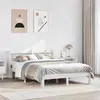 Image de vidaXL Cadre de lit et tête de lit sans matelas blanc 135x190 cm