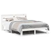 Image de vidaXL Cadre de lit et tÃªte de lit sans matelas blanc 135x190 cm