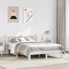 Image de vidaXL Cadre de lit avec tête de lit sans matelas blanc 140x200 cm