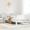 Image de vidaXL Cadre de lit avec tête de lit sans matelas blanc 90x200 cm
