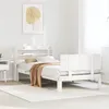 Image de vidaXL Cadre de lit et tête de lit blanc 100x200 cm bois de pin massif