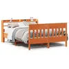 Image de vidaXL Cadre de lit sans matelas cire marron 135x190cm bois pin massif