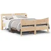 Image de vidaXL Cadre de lit avec tête de lit 140x190 cm bois de pin massif
