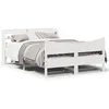 Image de vidaXL Cadre de lit et tête de lit blanc 140x190 cm bois de pin massif