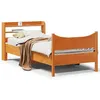 Image de vidaXL Cadre de lit avec tête de lit cire marron 75x190 cm bois de pin