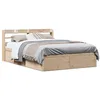 Image de vidaXL Cadre de lit avec tÃªte de lit 135x190 cm bois de pin massif