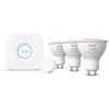 Image de Philips Hue White And Color Ambiance Kit De DÃ©marrage : Trois Spots ConnectÃ©s Gu10 + Bouton Intelligent