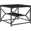 Image de vidaXL Table basse en chÃªne noir avec Ã©tagÃ¨re, 51x50x40 cm, fabriquÃ©e en bois d'ingÃ©nierie
