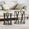 Image de Tables D'appoint Vidaxl 2 Pcs En Bois D'ingÃ©nierie ChÃªne Sonoma