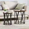 Image de Tables D'appoint Vidaxl 2 Pcs En ChÃªne FumÃ© En Bois ReconstituÃ©
