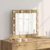 Image de vidaXL Miroir de Maquillage ChÃªne Artisan Bois, Verre 60 x 55 x 18 cm