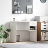 Image de vidaXL Vidaxl Bureau Avec Rangement Blanc 90x49.5x75 Cm En Bois D'ingénierie