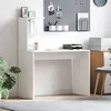 Image de vidaXL Vidaxl Bureau D'écriture Blanc Mdf Compact Étagères Décoratives