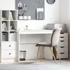 Image de vidaXL Vidaxl Bureau D'écriture Blanc Panneau De Particules Moyen Simple