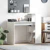 Image de vidaXL Vidaxl Bureau D'écriture Blanc Bois D'ingénierie Moyen Rangements