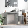 Image de vidaXL Vidaxl Bureau Avec Rangement Gris Béton 120.5x44x88.5 Cm Bois D'ingénierie