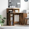 Image de vidaXL Vidaxl Bureau Avec Rangement Chêne Fumé 90x48x101.5 Cm Bois D'ingénierie