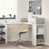 Image de vidaXL Vidaxl Bureau D'angle Blanc Bois D'ingénierie Grand Rangement