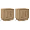 Image de Vidaxl Tables De Chevet Avec LumiÃ¨res Led 2 Pcs ChÃªne Artisanal 44x34,5x45 Cm