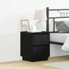 Image de vidaXL Tables de chevet avec lumiÃ¨res LED 2 pcs Noir 39x34.5x50 cm