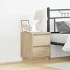 Image de Vidaxl Armoires De Chevet Avec LumiÃ¨res Led 2 Pcs ChÃªne Sonoma 39x34,5x50 Cm