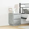 Image de vidaXL Tables de chevet avec lumiÃ¨res LED 2 pcs Gris bÃ©ton 39x34,5x50 cm