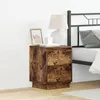 Image de Vidaxl Table De Chevet Avec LumiÃ¨res Led ChÃªne FumÃ© 39x34,5x50 Cm
