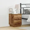 Image de Vidaxl Tables De Chevet Avec LumiÃ¨res Led 2 Pcs Bois Vieilli 39x34.5x50 Cm