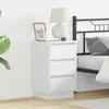 Image de vidaXL Meuble de chevet avec Ã©clairage LED blanc 39x34,5x65 cm en bois d'ingÃ©nierie