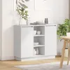 Image de vidaXL Buffet avec LED Blanc 90x32x75 cm Bois d'ingÃ©nierie