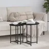 Image de Table d'appoint vidaXL 2 pcs Noir ChÃªne IngÃ©nierie Bois et MÃ©tal