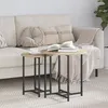 Image de Table D'appoint Vidaxl 2 PiÃ¨ces Bois D'ingÃ©nierie ChÃªne Sonoma Et MÃ©tal