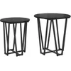 Image de vidaXL Ensemble de tables d'appoint de 2 piÃ¨ces - ChÃªne noir MDF et mÃ©tal