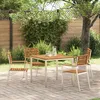 Image de vidaXL Vidaxl Chaises De Jardin Marron Naturel Et Argent Bois D'acacia Et Métal